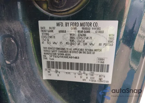 2008 Ford F-250 Fx4/Lariat/Xl/Xlt из США, поврежденный, VIN 1FTSX21RX8EA91483